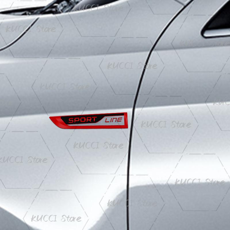MBOF6 3D Car Sticker Sport Line Logo Metal Emblem Badge Decals For Skoda Fabia Octavia Rapid Citigo Roomster Kodiaq Karoq Superb Scala
