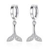 Mermaid Silver-plated Earrings, Earrings, Simple Dolphin Fishtail Earrings, Women's Ear Jewelry.