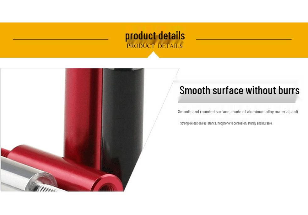 M3D6 Single-head Thread Isolation Post: Red/Black Aluminum Alloy Connecting Rod with Internal & External Threads