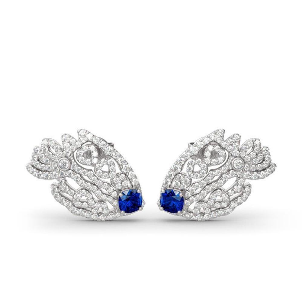 Синие Хрустальные Белые Циркониевые Полые Маленькие Рыбки Пусеты Серьги Для Женщин Винтажные Серебристого Цвета Свадебные Серьги Подарки на День Святого Валентина