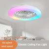 Бытовой потолочный вентилятор RGB с подсветкой Bluetooth с переменной частотой, лампа для спальни, современный минималистичный потолочный вентилятор со светом 50 см