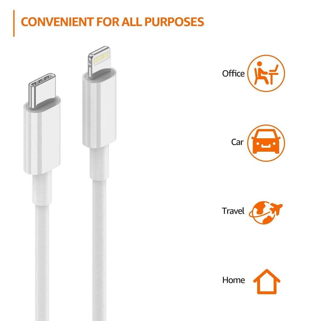 Кабель TPE Type-C - Lightning | Быстрая зарядка 30 Вт, Скорость передачи данных 480 Мбит/с | Совместим с iPhone, iPad Air, Pro, Mini, iPad | 1 метр (белый)