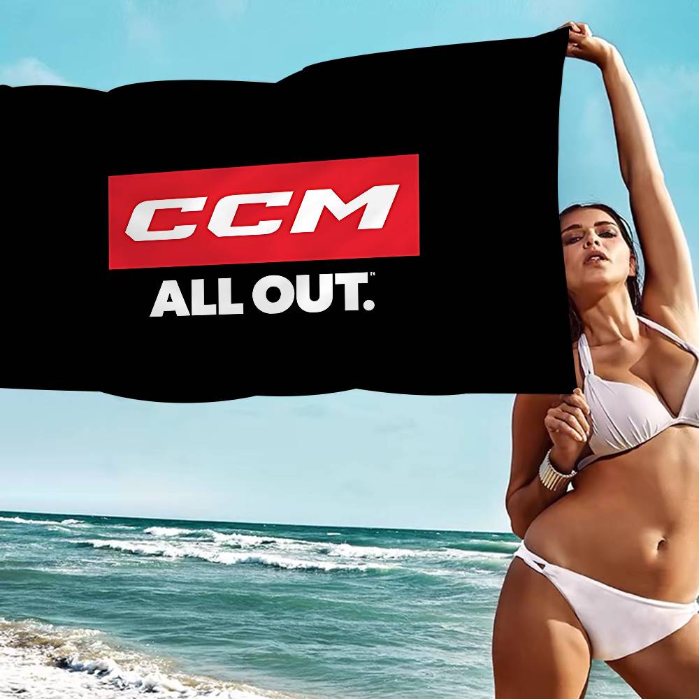 CCM Ретро Логотип Хоккея на Льду Пляжное Полотенце Банные Полотенца Для Девочки Микрофибра Быстросохнущее Без Песка Пляж Йога Спа Тренажерный Зал Бассейн