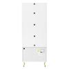 Wardrobe Cabinet, Clothes Shelf, Shoe Cabinet, Hallway Combination Cabinet, PB+MDF Cabinet, Coat Rack Wall with Hooks, Cylindrical Metal Feet