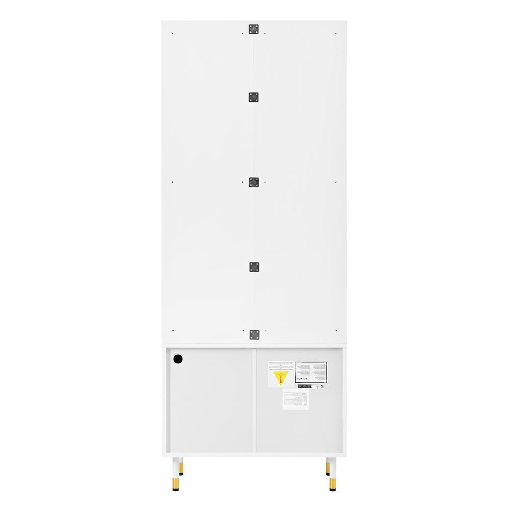 Wardrobe Cabinet, Clothes Shelf, Shoe Cabinet, Hallway Combination Cabinet, PB+MDF Cabinet, Coat Rack Wall with Hooks, Cylindrical Metal Feet