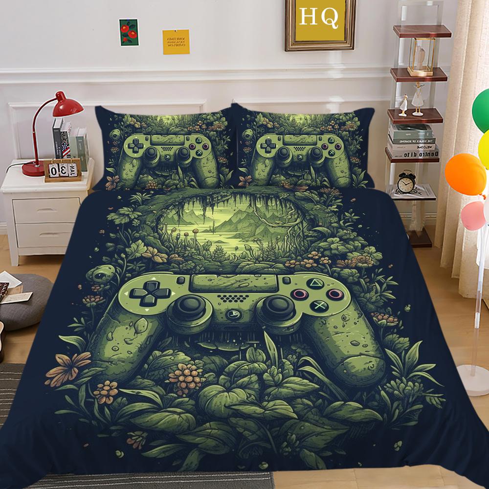 Комплект пододеяльников с 3D игровой консолью и принтом, домашнее постельное белье, односпальная кровать, одежда для мальчиков и детей, мягкий комплект постельного белья, чехол