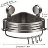 1 шт. самоклеящаяся/навесная полка для душа для ванной комнаты с крючками, сверхпрочная угловая полка для установки без сверления, алюминиевая стойка