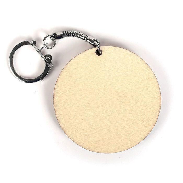 20 porte-clés en bois ronds Ø 5,5 cm