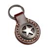 Rockyu Leather Car Handmade Cowhide Leather Key Ring with a Star Antique Stylish Birthday Gift Men's Keychain, Five-Pointed Motif, Style, Gift,