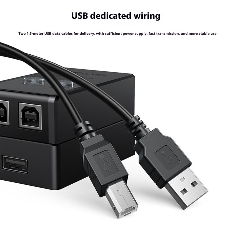 Многопортовый USB 2.0 Коннектор для Принтера, Подключение к Нескольким ПК, Скорость Передачи 20,7 МБ/с, Компактное Устройство со Световым Индикатором для Общих Рабочих Станций
