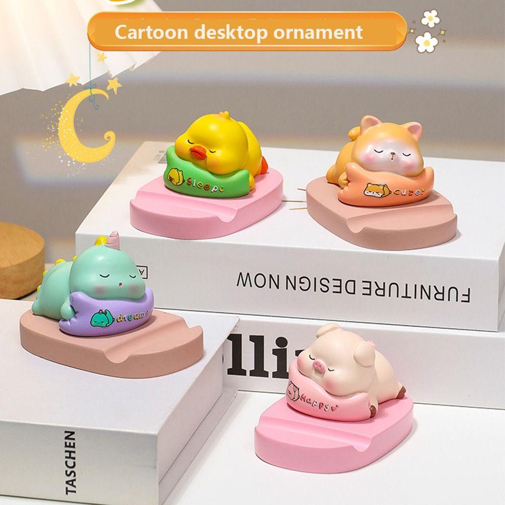 Resin Doll Animal Phone Holder Support Phone Bracket Cute Doll Mobile Phone Stand  Desk Decoration