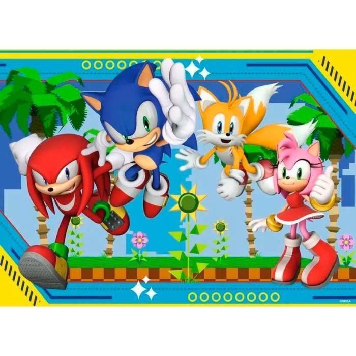 Puzzle 100 pièces XXL Sonic, Knuckles, Sonic, Tails et Amy / Sonic, Dès 6 ans, Puzzle de qualité supérieure, 12001134