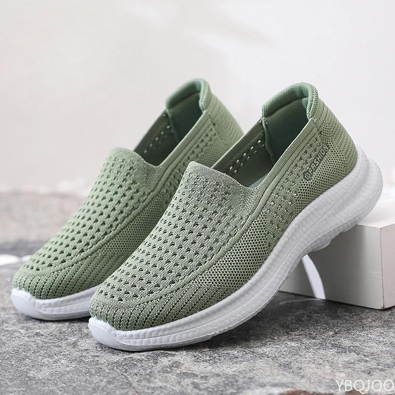 Модная сетчатая дышащая обувь с мягкой подошвой, вырезами, для ходьбы на одну ногу, спортивная повседневная обувь с простой плоской подошвой, Zapatos De Mujer, кроссовки