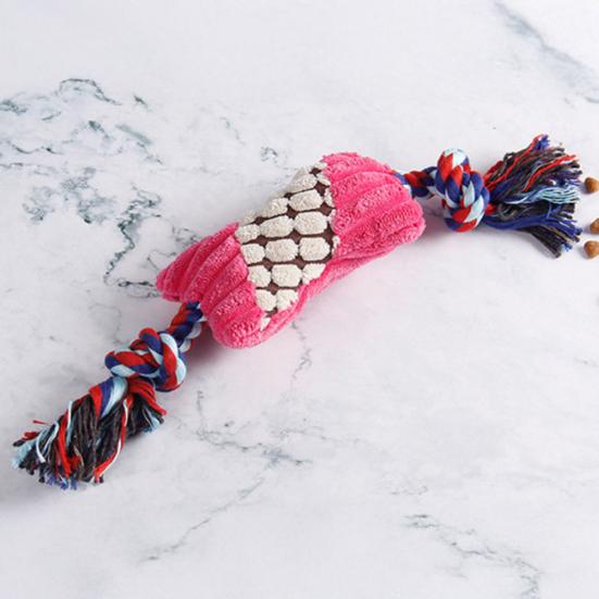 Plush Candy Dog Toy Interactive Chew Toy Rope Squeaky Stuffed Knot Puppy Tug of War Toy