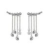 925 Sterling Silver Tassel Chain Crystal Bead Star Bead Drop Earring For Women Girls Wedding Party Elegant Jewelry Eh1387