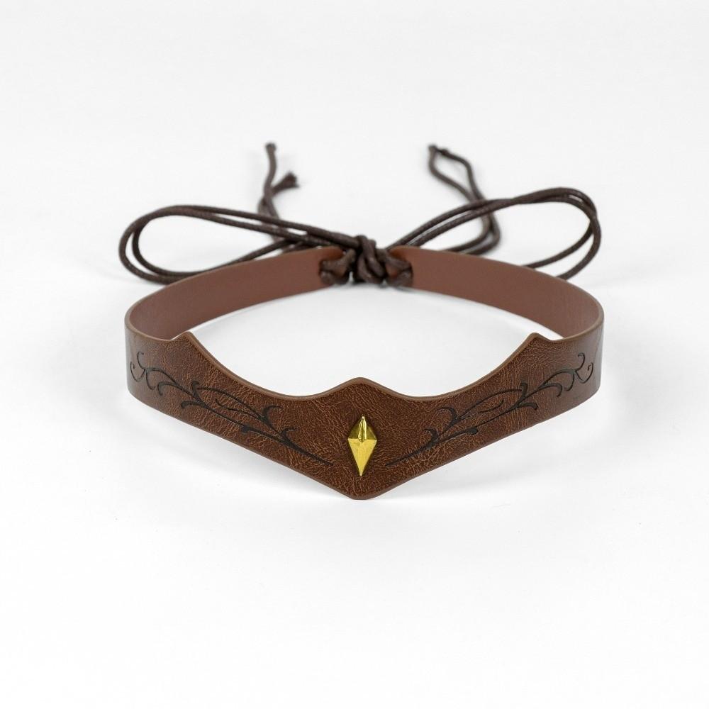 Vine Pattern PU Leather Headband Vintage Viking Headpiece Halloween Party
