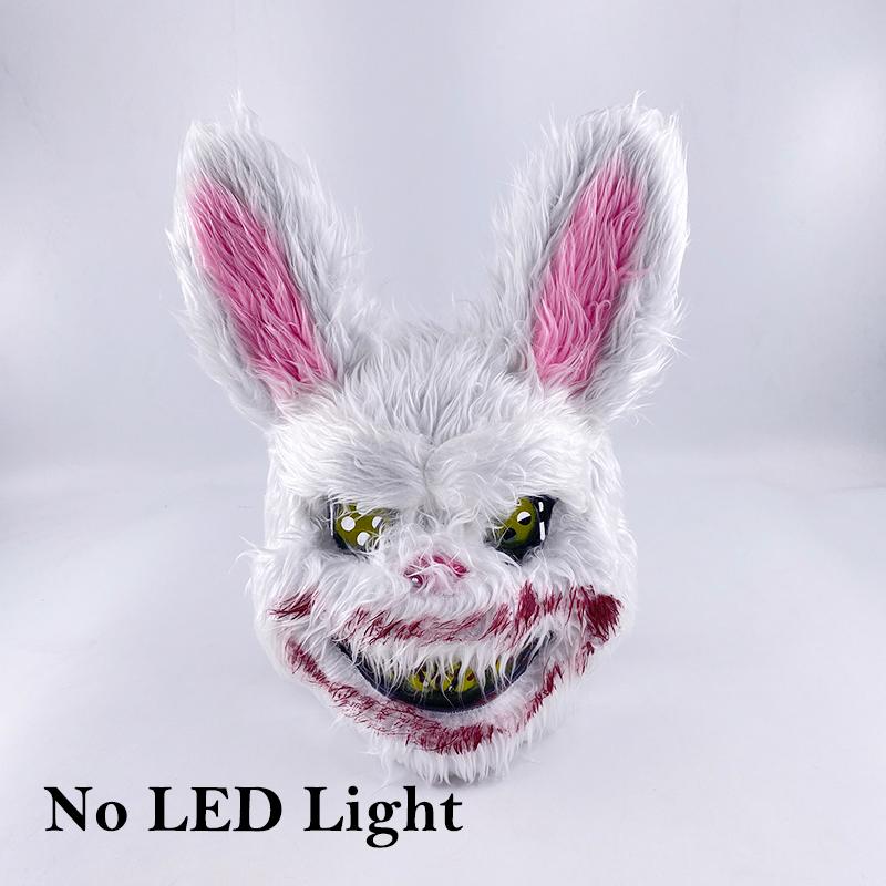 Horror Luminous LED Bloody Rabbit Bear Mask Halloween Party Mask Glow in the Dark Light up Bunny Mask Carnival Cosplay Supplies