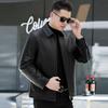 Куртка большого размера из натуральной кожи для мужчин среднего и пожилого возраста на осень и зиму, плюс бархат для сохранения тепла, в стиле папы, тонкий стиль