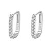 925 Sterling Silver Crystal Jewelry Fashion Zircon Circle Hoop Earrings For Woman New XY0179