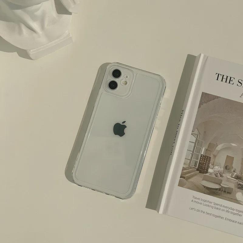 Прозрачный простой однотонный чехол для iPhone 15 Pro Max, Apple 12, 14, XS - в японском и корейском стиле