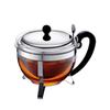 BODUM CHAMBORD Teapot, 1000ml, Silver, for Black Tea, Green Tea, Chinese Tea, Herbal Tea, and Fruit Tea, Stainless Steel Filter, Glass Beaker,