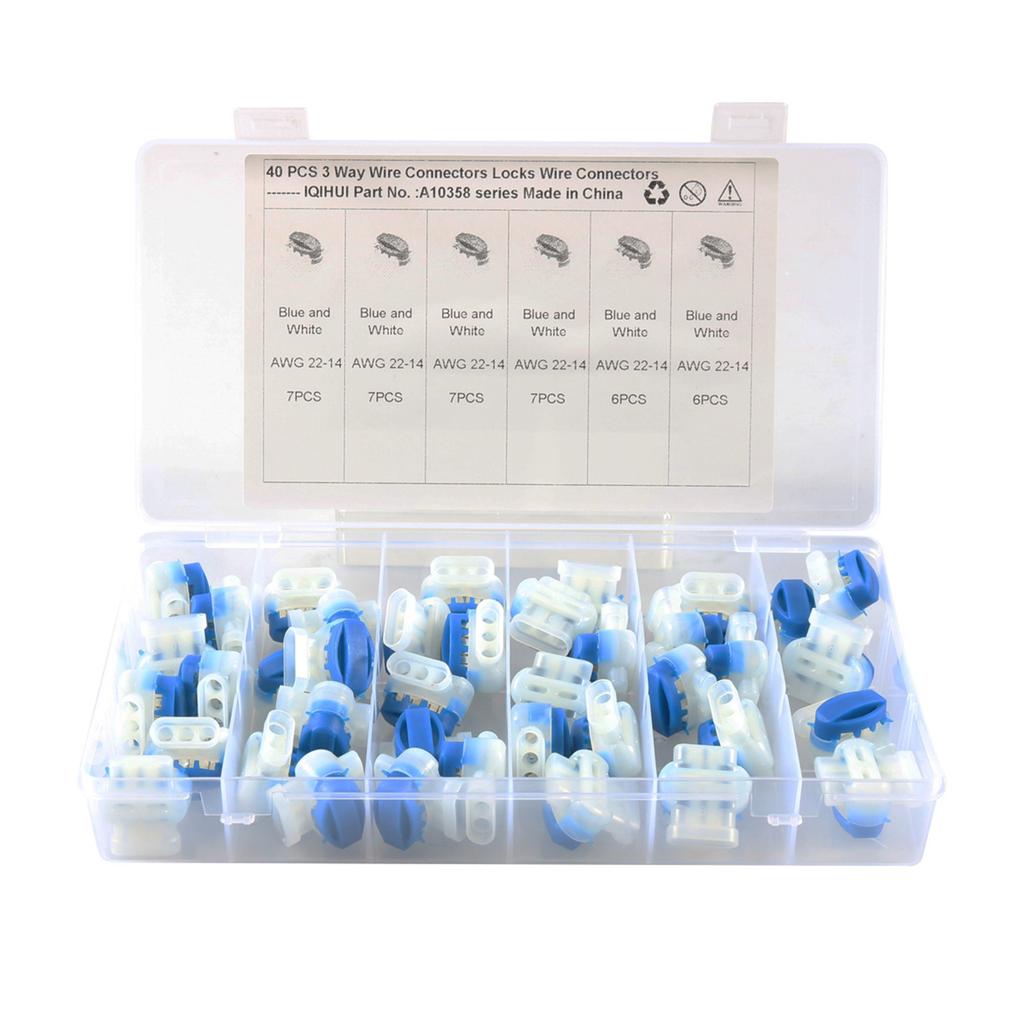 Самозачищающиеся кабельные соединители Водонепроницаемый набор соединителей для кабелей от 22 до 14 AWG для роботизированных газонокосилок и ирригации