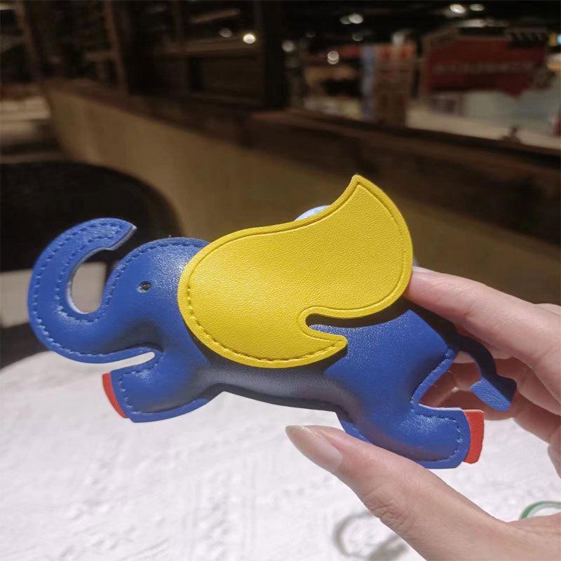 Новая подвеска ручной работы из кожи Dumbo Bag, креативный брелок в виде животного, милый кулон в виде слона