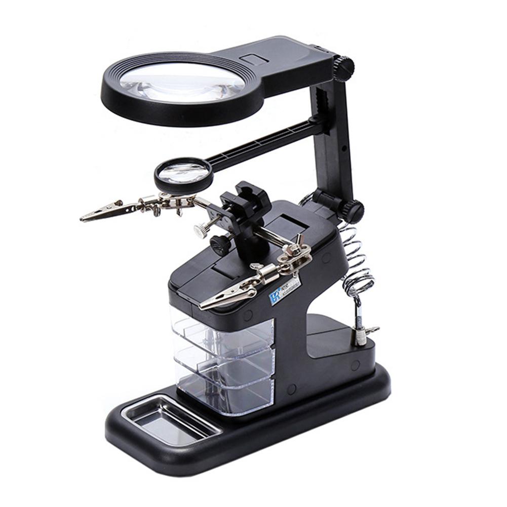 Desk Lamp Soldering Magnifier Repair Welding Magnifying Glass LED Lights Desktop Soldering Magnifier for Mobile Phone