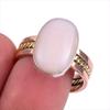 Кольцо из серебра 925 пробы с натуральным розовым опалом и двухцветным драгоценным камнем S.8.5 M0t19