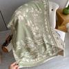 Classic Floral Print Polyester Scarf for Women - Thick Warm Shawl with Short Fringe - Weekend Casual Decorative Wrap - Windproof, Woven Craftsmanship