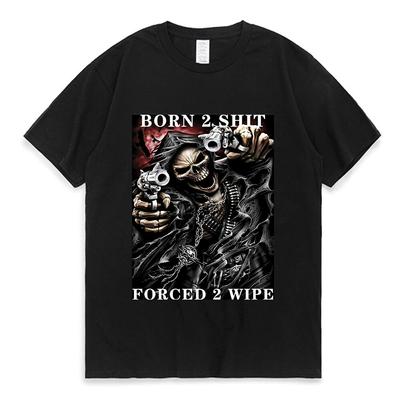 Модная футболка с аниме The Born To Shit Forced To Wipe, хлопковая футболка высокого качества, футболка большого размера, унисекс, WoUnisex, с коротким рукавом