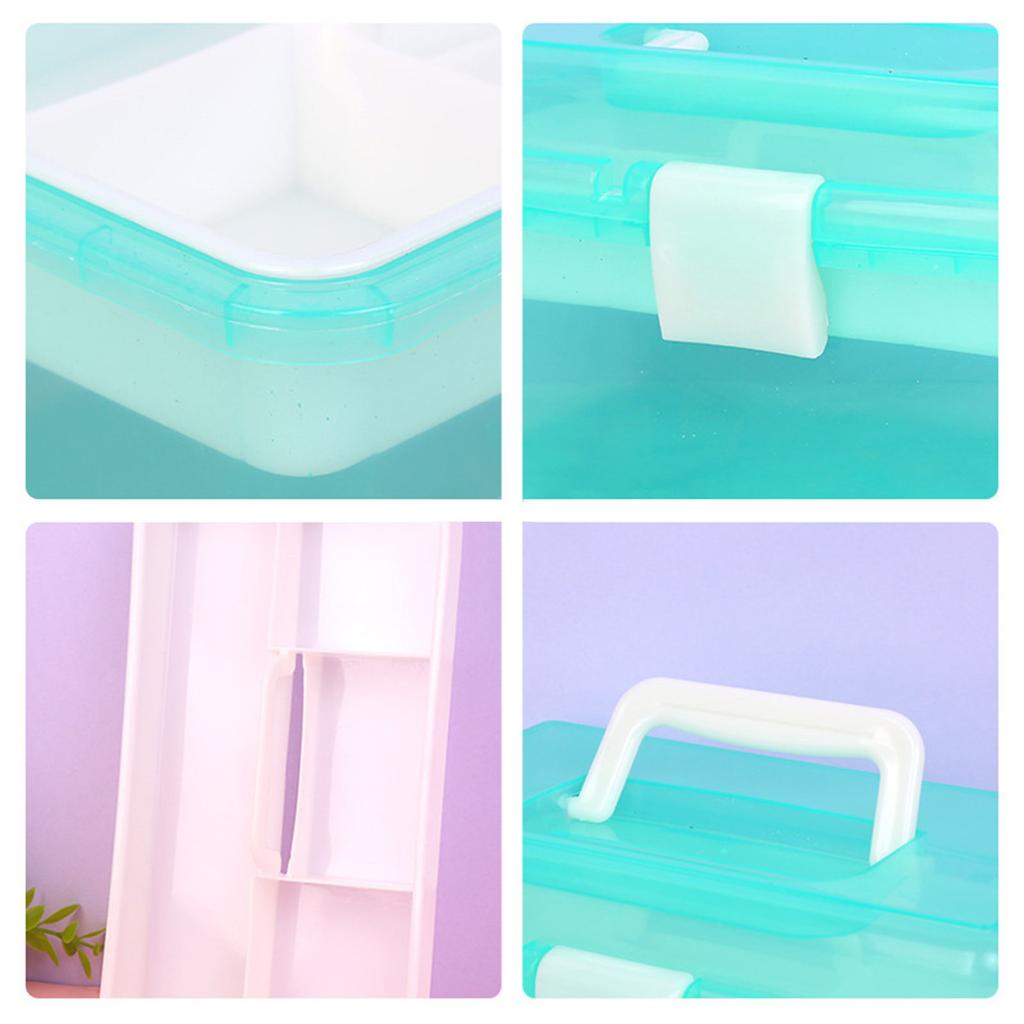 Штабелируемый ящик для хранения со съемным лотком, практичный органайзер для игрушек, пластиковый контейнер для швейных и рыболовных снастей