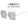 Creative Metal Frame Semi -Rimmed Uv400 Sunglasses For Women  ,Streetwear Fashion Half Frame Men 'S Sunglasses Streetwear