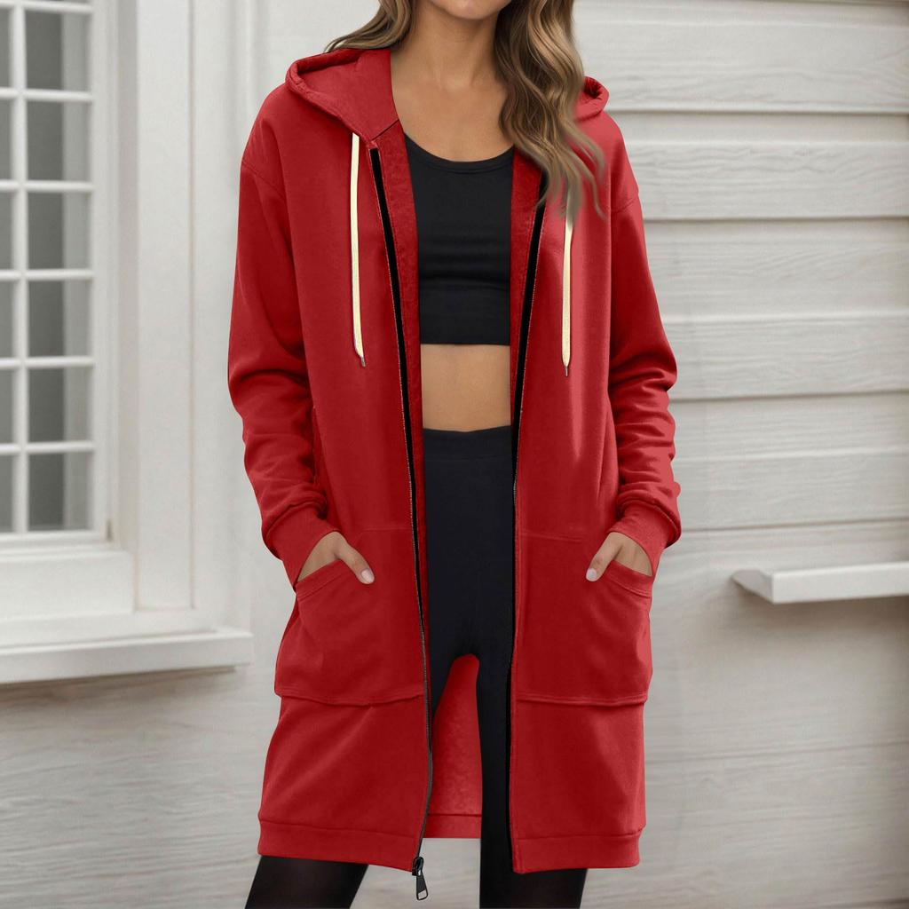 Women's Zip Up Hoodies Oversized Fleece Long Pullover Hooded Sweatshirts Casual Long Sleeve Fall Hoodie Jacket