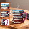 Picture Book Coffee Cup 3D Book Stacking Novel Inspired Mug 420ml Hand-Drawn Artistic Literary Mug for Book Lovers Teachers Librarians