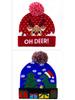 Festive Knitted Jacquard Pom-Pom Christmas Hat with Lights