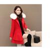 Новое шерстяное женское пальто осень-зима меховой воротник пальто низи корейская версия облегающий топ с капюшоном