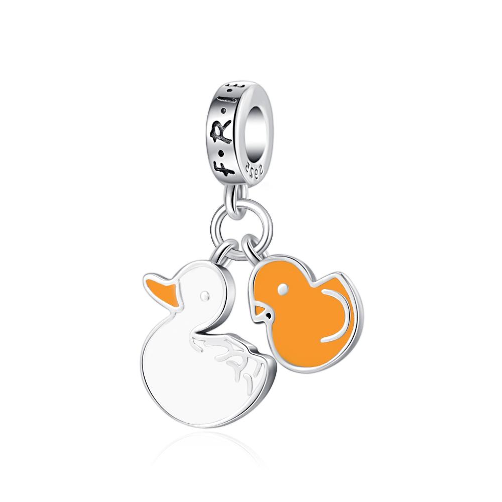 New 925 Silver Charm Fit Original Bracelet Accessories Women Jewelry Best Friend Series Duck Umbrella Coffee