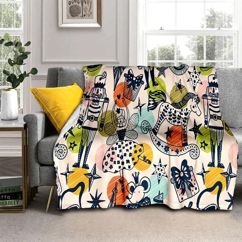 Одеяло с рисунком рождественской елки «Щелкунчик», мягкое одеяло для дома, спальни, кровати, дивана, пикника, путешествия, офиса, детское одеяло