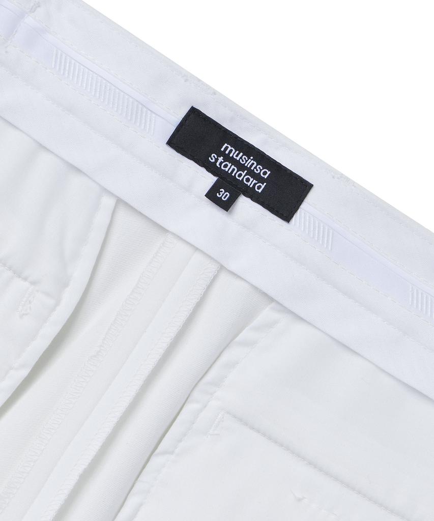 MUSINSA STANDARD Straight Hidden Banding Slacks [White]