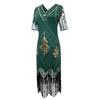 Vintage Sequined Gatsby Prom Fringed Dress Dinner Party Dress Plus Size Sexy Dress