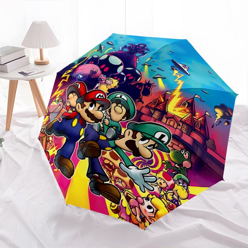 1pc Adventures in Space and Time Super Mario Galaxy Fashion Automatic Open/CloseCartoon Umbrella, Portable Compact Umbrella for Men & Women J001
