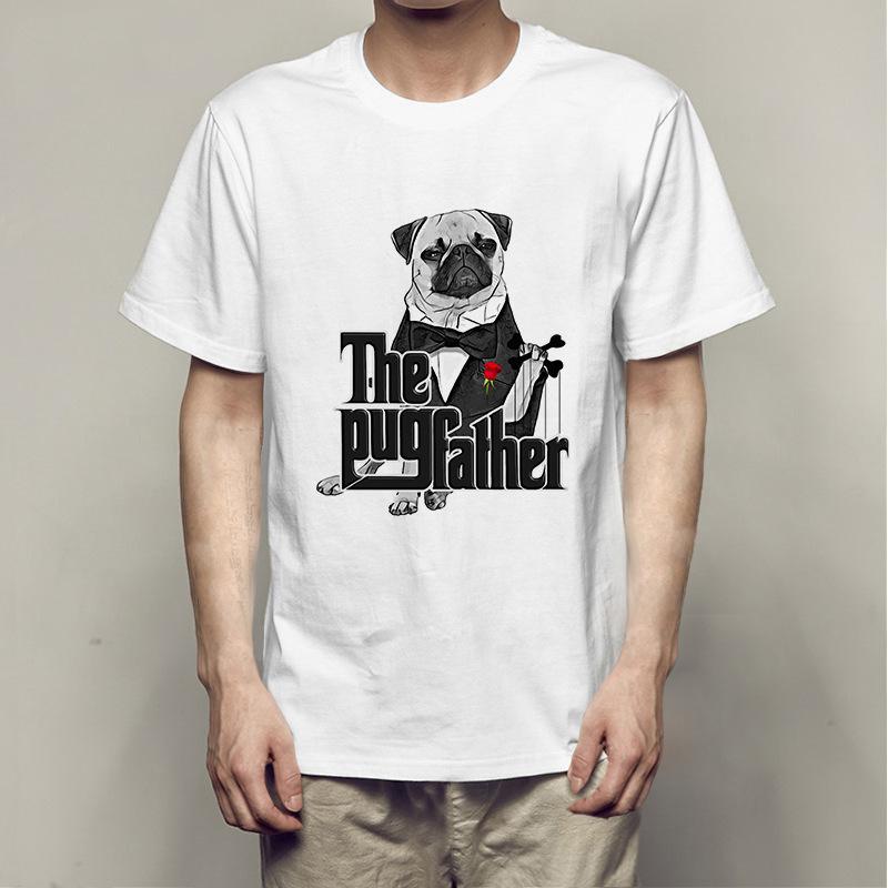 Летние футболки Bago Dog Rock Pug Rock из хлопка с принтом, свободные, с круглым вырезом и коротким рукавом, мужские
