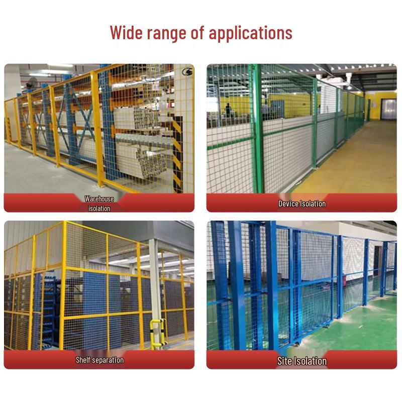 Mobile Wire Mesh Fence with Thickened Perforated Plate for Warehouse Equipment Protection and Isolation
