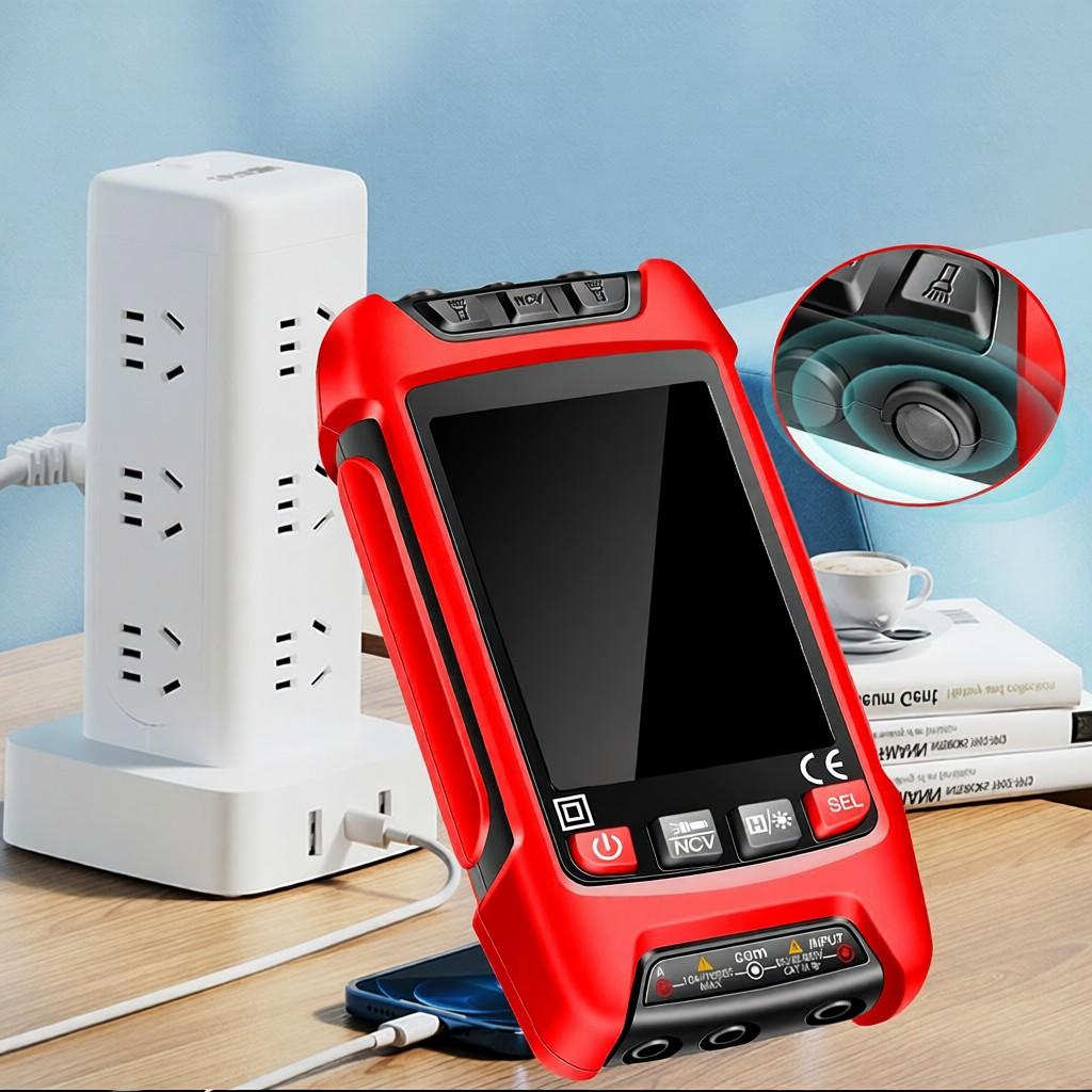 9999 Counts Digital Multimeter Color Display Handheld Multimeter NCV Noncontact Sensing Professional Voltage Current Capacitance Resistance Diode Mea