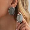 SHIXIN Vintage Irregular Resin Stud Earrings for Women Luxury Summer Bohemian Acrylic Earring Valentine's Day Jewelry Accessory