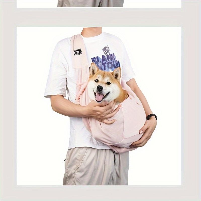 Breathable Foldable Dog Sling Carrier - Large Capacity, Adjustable Strap, Polyester Material for Comfort & Convenience