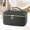 Cosmetic Bag Organizer Lightweight Pouch Essentials with Handle and Divider PU Portable Polyester