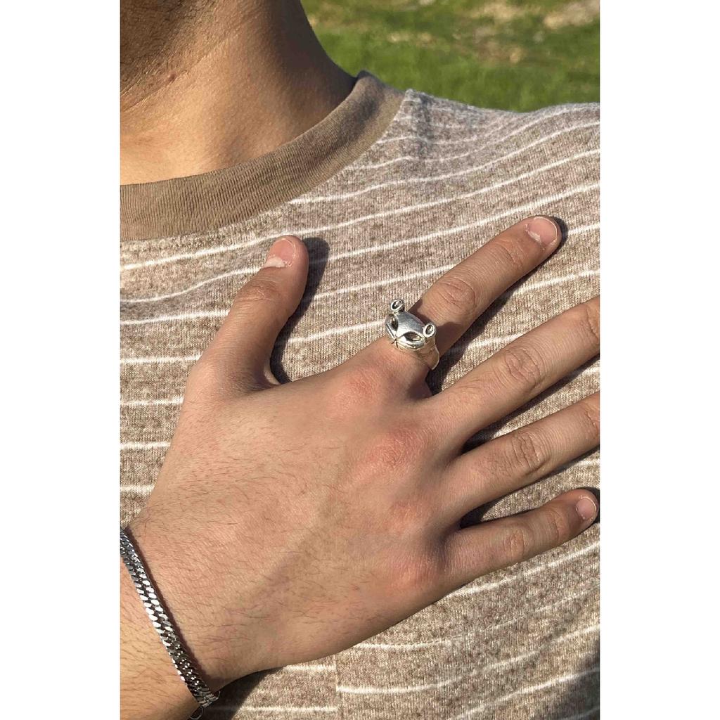 Фигурка лисы Кицунэ Фокс, регулируемое черное кольцо