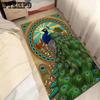 Ковер с изображением павлина в виде кристального бархата, напольный коврик, прикроватный коврик, дверной коврик, декоративный коврик для кухни